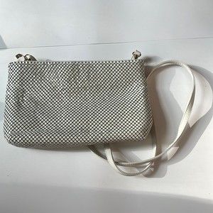 Vintage white crystal mesh crossbody purse, Whiting & Davis in great condition